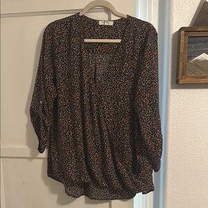 Women's Navy Patterned Top